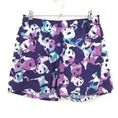★SALE価格★【超美品】アシックス ショートパンツ パープル×白 総柄 薄手 レディース M ゴルフウェア asics