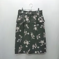 ◇ Θ◎ MISCH MASCH ミッシュマッシュ 花柄 膝丈 タイト スカート サイズS ブラック レディース E  【1502060011853】