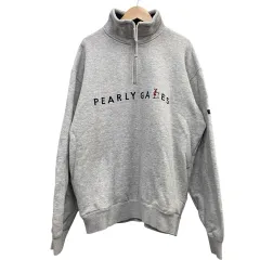 パーリーゲイツ PEARLY GATES ハーフジップ ゴルフウェア ロゴ 長袖 グレー 5サイズ L相当のサムネイル