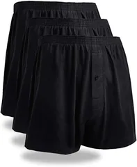 mom(マム) トランクス メンズ 3枚セット ブラック 黒 大きいサイズ 下着 吸水速乾 抗菌加工 前開き ボタンあり 無地( ブラック3枚,  4L)