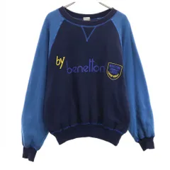 ベネトン 80s イタリア製 オールド 長袖 スウェット トレーナー M ネイビー BENETTON メンズ