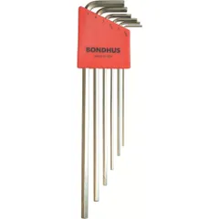 【在庫処分】6本組 (1.5、2、2.5、3、4、5mm) メッキ加工 エクストラロングセット HLX6MB 六角L-レンチ No.17146 【国内正規品】BONDHUS(ボンダス)