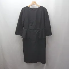 ◇ ◎　⊂　●未使用● La-gemme　ラジエム 長袖 ロング ぺムラム調ワンピース サイズL ブラック系 レディース E  【1507030014223】