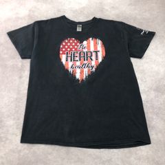 GILDAN ギルダン Tシャツ 半袖 古着 USED Vintage ヴィンテージ アメカジ プリント 英字 ハート 国旗 アメリカ 星条旗デザイン