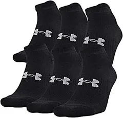 Under Armour Training Cotton No Show Socks 6-Pair Black 2 Shoe Size: Mens 12-16