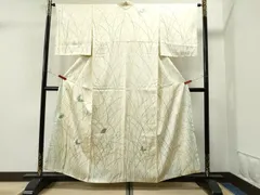 平和屋着物■付下げ　総刺繍　舞蝶文　金糸　正絹　逸品　CAAM9221yc