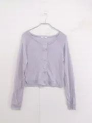 ◇ MURUA ムルーア ラメ入り 薄手 長袖 カーディガン サイズ99(F) パープル系 レディース P  【1302220001379】