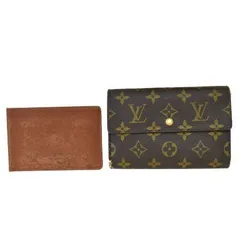【中古】 ルイヴィトン LOUIS VUITTON ポルト トレゾール エテュイ パピエ 三つ折り 財布 モノグラム レザー パスケース付 M61202 07JC941