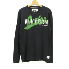 ジースターロウ 長袖Ｔシャツ クルーネック 大きいサイズ トップス メンズ XXLサイズ ブラック×グリーン×ホワイト G-Star RAW 【中古】
