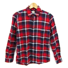 バックナンバー 長袖シャツ トップス チェック柄 ネルシャツ メンズ Mサイズ 赤×紺 BACK NUMBER 【中古】