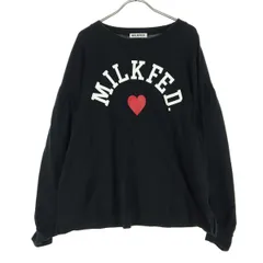 MILKFED. ミルクフェド ロゴプリント 長袖 Tシャツ F ブラック メンズ 古着