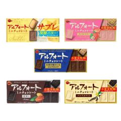 ブルボン アルフォート ミニチョコレート [プレーン・ビター・バニラホワイト・ストロベリー・発酵バターサブレ] 5種アソートセット 各1箱 計5箱セット