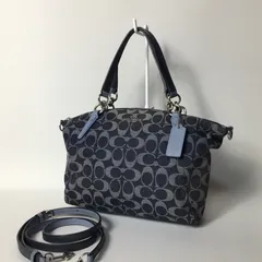 2505-104｜美品｜コーチ シグネチャー 2WAY バッグ ネイビー デニム