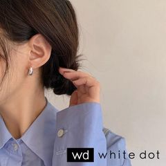 ピアス フープピアス レディース ピアス シンプル シルバー ゴールド ピアス レディース 韓国【white dot】(ホワイトドット)