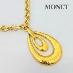 MONET モネ チェーン 大ぶり ネックレス ゴールドカラー アクセサリー アンティーク ヴィンテージ ブランド小物