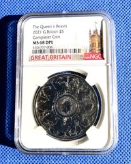 ★NGC高鑑定★2021 G.Britain £5  Completer Coin    イギリス　クィーンズビースト　 　The Queen's Beasts   NGC MS68 DPL   GREAT BRITAIN エリザベス女王