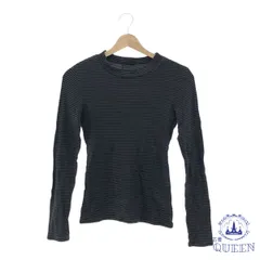 ☆美品☆ GU ジーユー トップス カットソー 丸首 長袖 ボーダー カジュアル レディース ブラック ボーダー S 901-5236 送料無料 古着