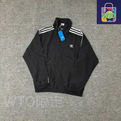 【本日限定特価】adidas Originals メンズ ジャケット スリーダブル 刺繍ロゴ ブラック/スカイブルー M-XXL [本日特価|新品未使用品]