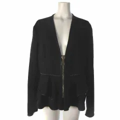 ジバンシィ GIVENCHY タグ付き ジャケット フリル ジップアップ 黒 ブラック 44 15P 3701 429のサムネイル