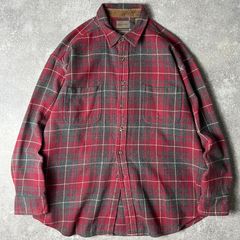 90s インド綿 ST JOHN'S BAY チェック 長袖 ヘビー フランネル シャツ XL / 90年代 オールド JCPenney JCペニー ネルシャツ