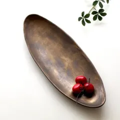 プレート ロング お皿 おしゃれ 磁器 有田焼 日本製 金泥釉 皿 和食器 和風 和モダン 焼き物 手作り 金泥釉 楕円皿