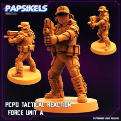 Papsikels Miniatures | PCPD TACTICAL REACTION FORCE UNIT A 32mm | 3Dプリント ミニチュア TRPG サイバーパンク SF