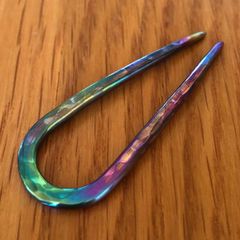 titanium hair sticks “rainbow rock” かんざしショートサイズ