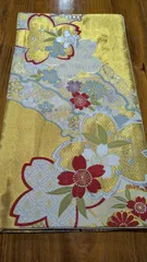 No.234【美品】袋帯 振袖•フォーマル向き 花柄 ゴールド