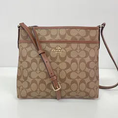 極美品 COACH コーチ シグネチャー PVC レザー ショルダーバッグ