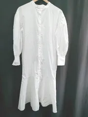 ◇ Θ SENSE OF PLACE by URBAN RESEARCH 長袖 ロング丈 シャツ ワンピース サイズF ホワイト レディース E  【1507100014269】