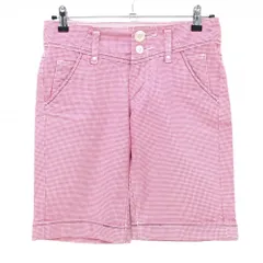 エドウィンゴルフ ハーフパンツ ピンク×白 千鳥柄 バックロゴ レディース S ゴルフウェア EDWIN GOLF