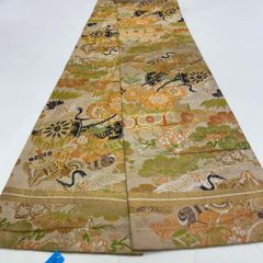 丸帯 アンティーク ヴィンテージ 全通 金帯 400cm 花嫁衣装 貸衣装 中古 リサイクル 結婚式 婚礼 着付け 舞台 きもの 着物 4141