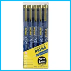 【特価セール】黒 5本セット ピグマ 水性ペン ESDK-5A サクラクレパス