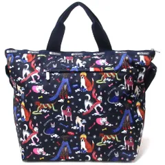 【新品 未使用】LeSportsac レスポートサック デラックス イージー キャリー トート ショルダーバッグ 2way 犬柄 アニマル柄 ドッグ わんちゃん 4360 HA76