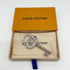 LOUIS VUITTON ルイヴィトン ポルト クレ トラベル キー カギ 鍵 キーリング バッグチャーム キーホルダー LVシグネチャー LVロゴ シルバー M67143 【中古】ABランク 5_303