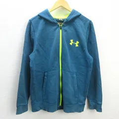 G■アンダーアーマー/UNDER ARMOUR ライバルコットンフルジップフーディー/MTR1786【MD】青/men's/43【中古】■