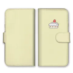 iPhone14ProMax ケース 手帳型 アイフォン14 プロマックス スマホケース 携帯ケース ショートケーキ ケーキ 苺 スイーツ デザート 可愛い シュール 面白い シンプル イラスト カラー03
