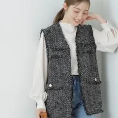 ツイードジレ N. Natural Beauty Basic エヌ ナチュラルビューティーベーシック* ジャケット・アウター ブルゾン・ジャンパー  ブラック Mサイズ