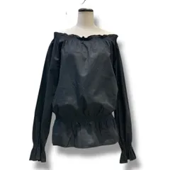 INGEBORG インゲボルグ ブラウス オフショル 無地 シンプル フリル 黒 ブラック レディース 春 ゴーゴー古着久喜倉庫店 北草256
