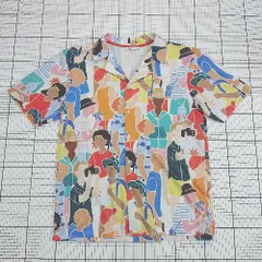 ◇ ⊃ ZARA ザラ カジュアル系 半袖 パイルシャツ サイズＭ 柄もの系 メンズ E  【1508200030227】