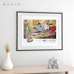 送料無料　アンティーク　ヴィンテージ　アート　ポスター　リメイク版　宣伝広告　「７UP　ターポリン　ポスター」（約２０４ｍｍ×約２６０ｍｍ）