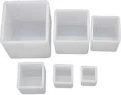 dilib スクエアレジンモールド 6種類 6サイズ 正方形 キューブ シリコンモールド 四角 アクセサリー パーツ 作成 uvレジン 樹脂粘土 型 抜き型 立方体 手作りキット( 6個セット)