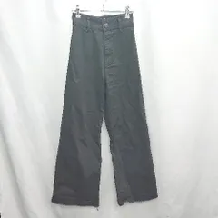 ◇ Θ ZARA ザラ カットオフ フレアパンツ サイズ34 ブラック レディース E  【1503060011072】