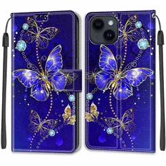 【数量限定】スタンド機能 カード収納 手触りが良い マグネット式 全面保護 耐摩擦 人気 耐衝撃 レザー 携帯カバー 上質 スマホケース 13 13 6.1インチ対応 ケース手帳型 / 14 青い蝶 iPhone KENHONER