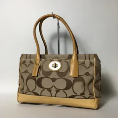 2508-196｜コーチ シグネチャー ハンドバッグ ブラウン ターンロック