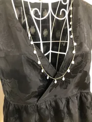 キャミソール　ショートパンツ　着物リメイク　シルク　花織出黒