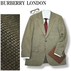 【高級】 バーバリー ロンドン BURBERRY LONDON カシミヤ100％ シングル 2B テーラードジャケット ブレザー 秋冬 ビジネス カジュアル AB6 ブラウン系 メンズ