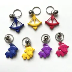 昭和レトロ 鈴付きキーホルダー (星座）D