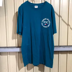 408 TOMMYJEANS ロゴTシャツ トミー  L ターコイズブルー 夏 プルオーバー 刺繍 古着卸アメリカ仕入