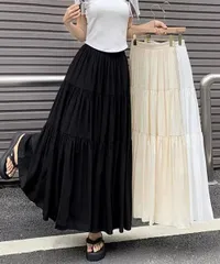 ティアードロングスカート レディース春夏